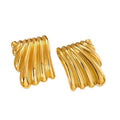 Gold Square Wave Earrings