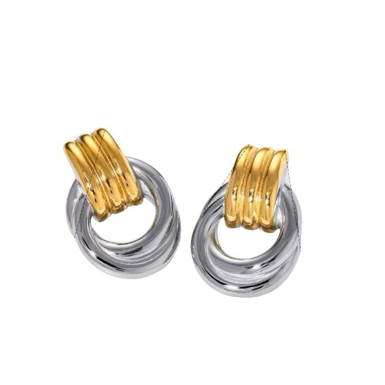 Gold/Silver Triple Hoop Earrings