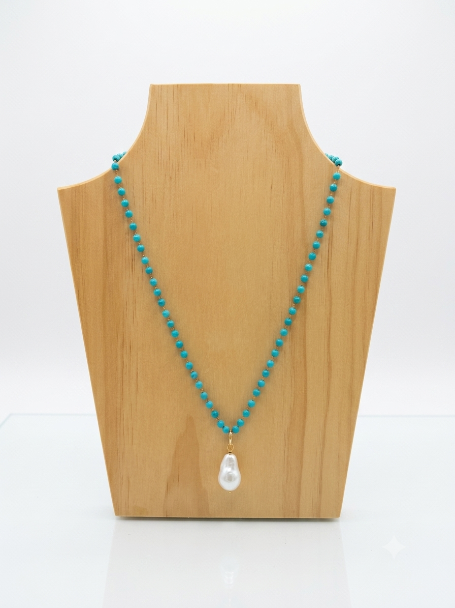 Turquoise Necklace with Pearl