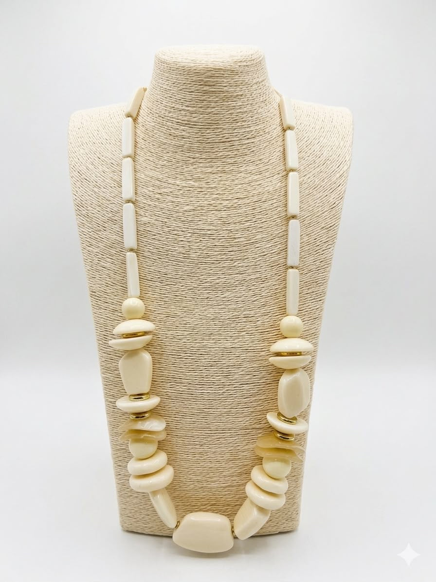 Cream Long Necklace