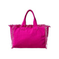 Solid Large Canvas Fringe Tote