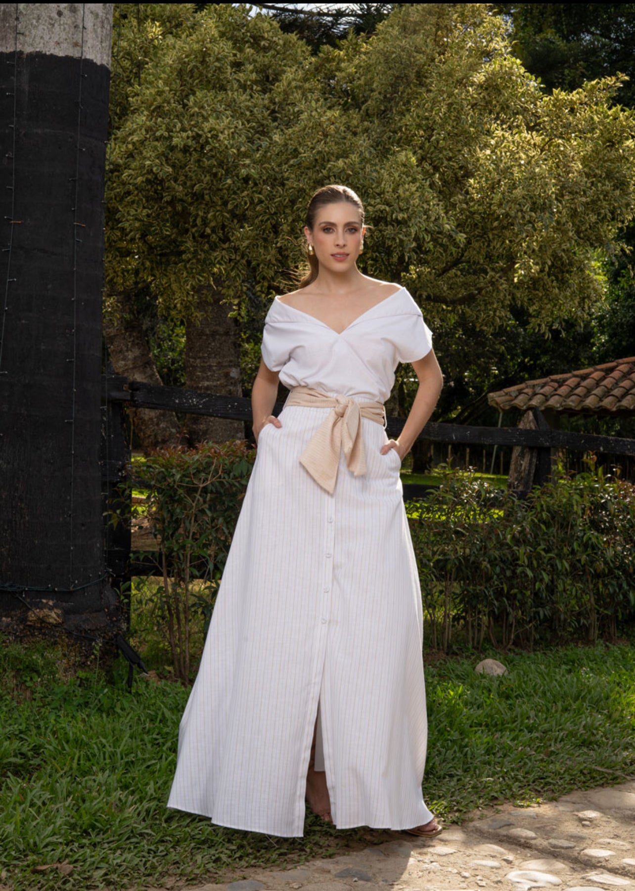 Julianne White Skirt Set