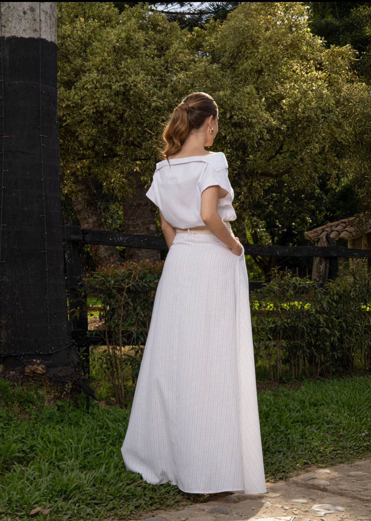 Julianne White Skirt Set