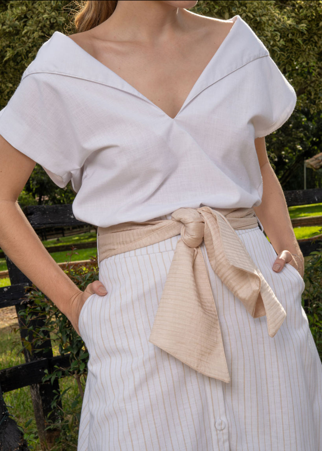Julianne White Skirt Set