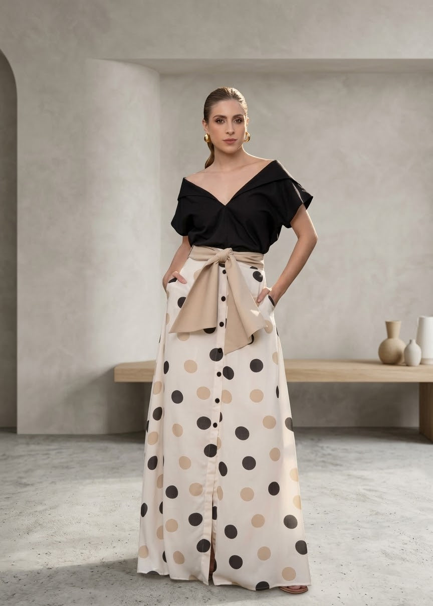 Julianne Black Skirt Set