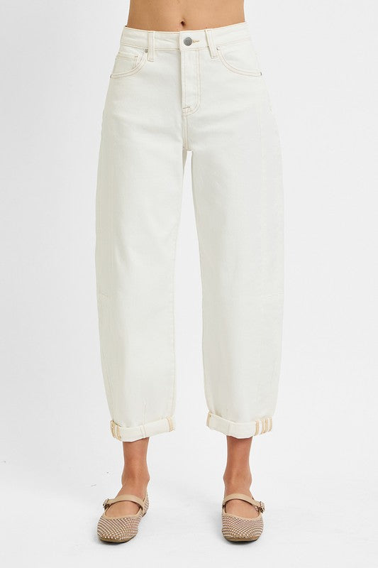 Cream Barrel Jeans