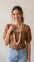 Cream Long Necklace