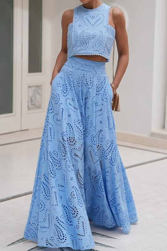 Luany Blue Skirt Set