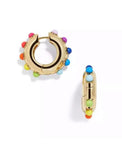 Gold hoops with colorful beads