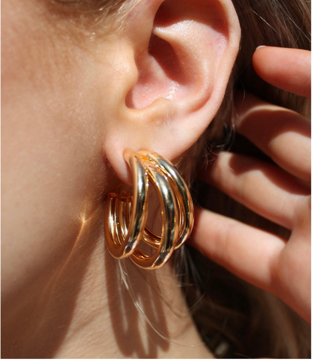 Gold Triple Hoop