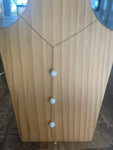 Necklace Lariat with 3 Pearls