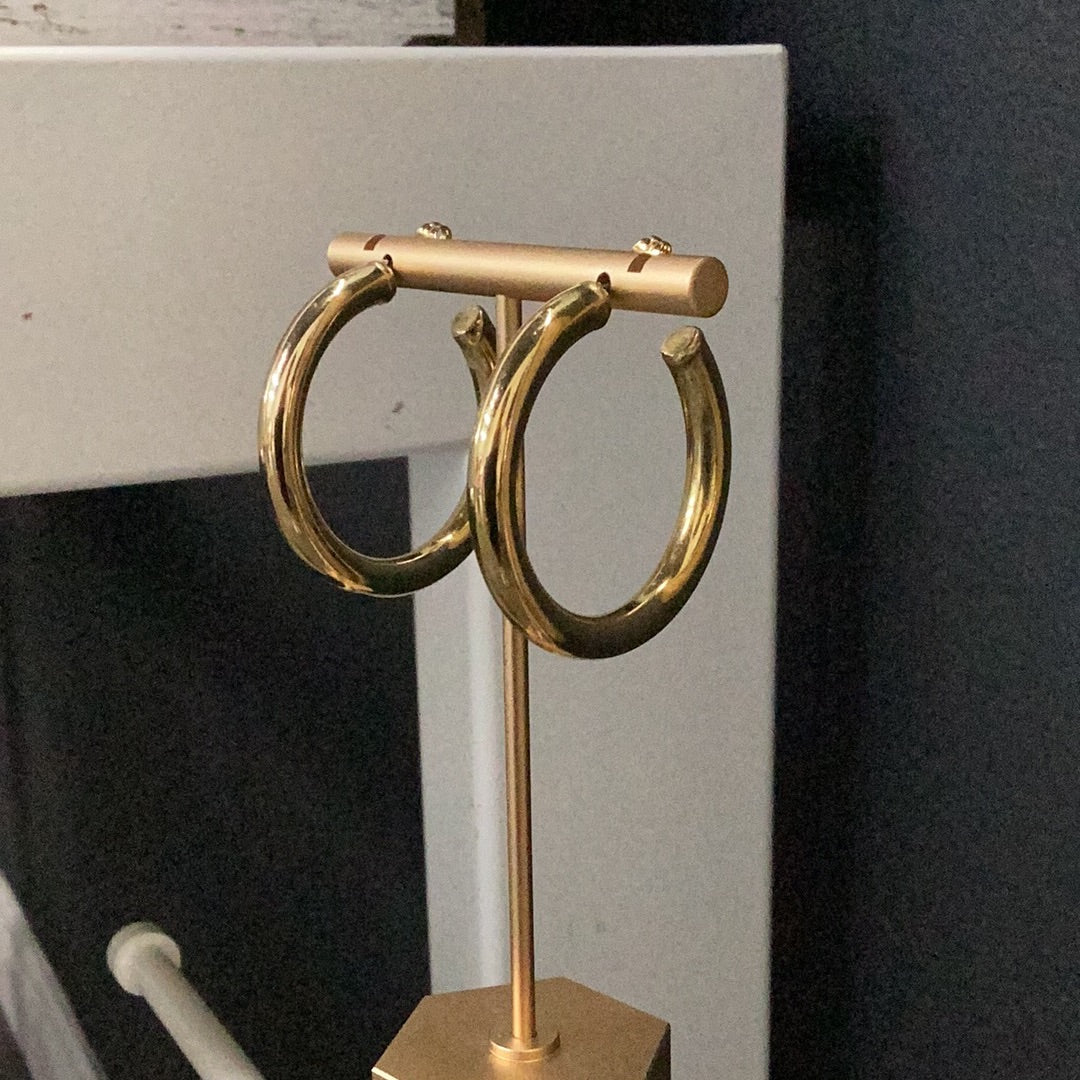 Solid gold hoops