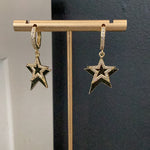 Gold hoops w/ overlapping heart charms H&Y