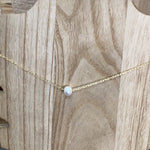 Necklace Gold single pearl